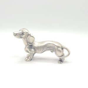 Miniature Pewter Dachshund Figure 3 1/2” x 2”